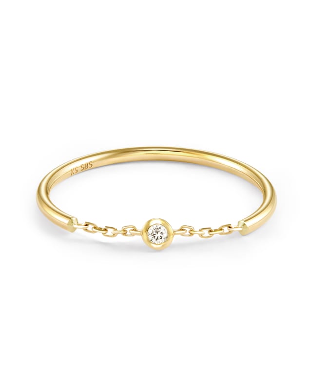 Amara 14k Yellow Gold Band Ring in White Diamond image number 0.0